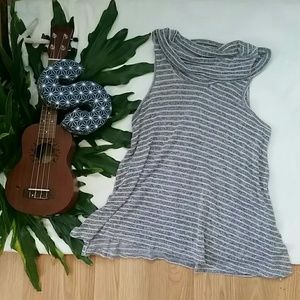 Striped cowl neck tank top